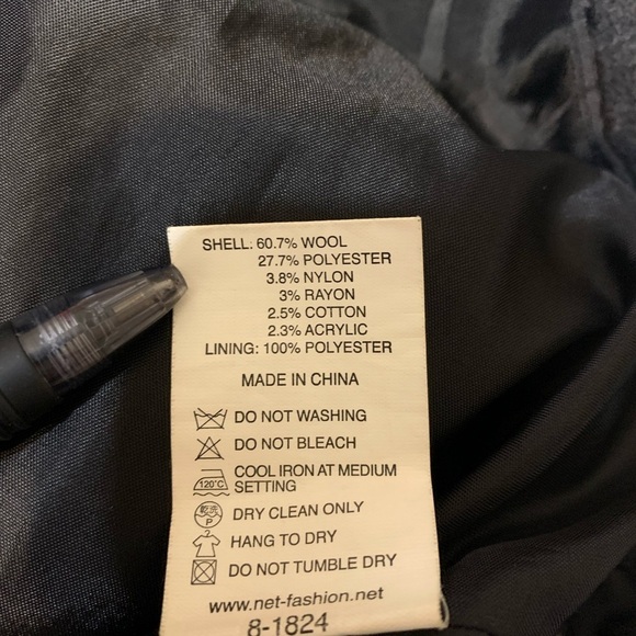 Net Collection Women's Stylish Pea Coat Jacket Hood Pockets Gray Wool Size 8 - Picture 9 of 9